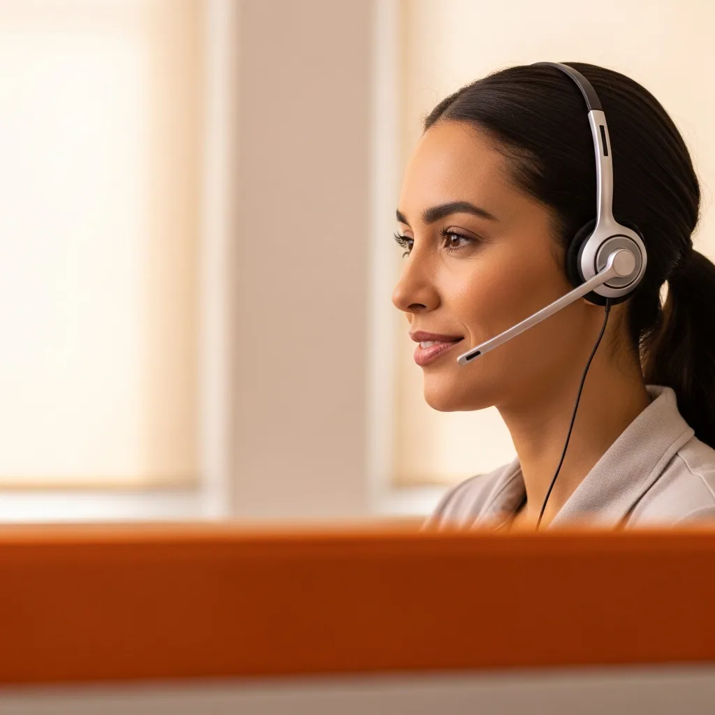 Operadora da PAYTCALL em atendimento